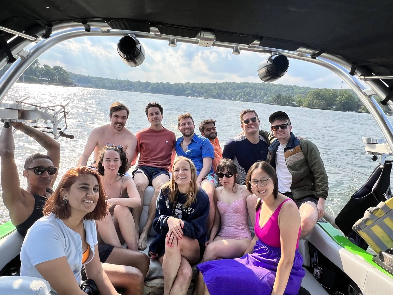 Group out on the boat